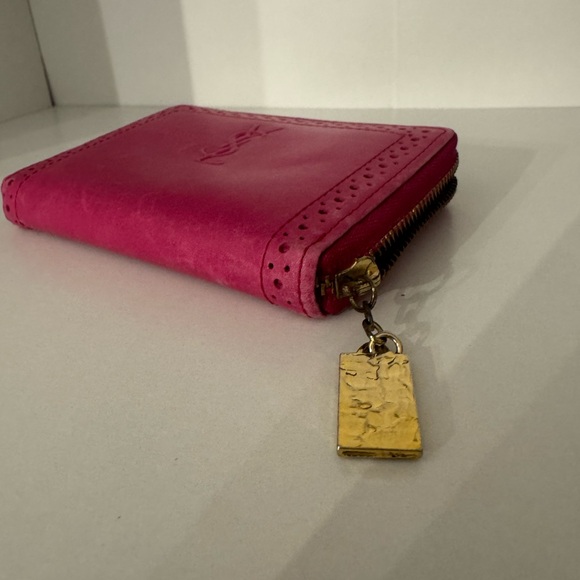 YSL - Yves Saint Laurent Magenta Leather Compact Wallet - with COA - Picture 6 of 10